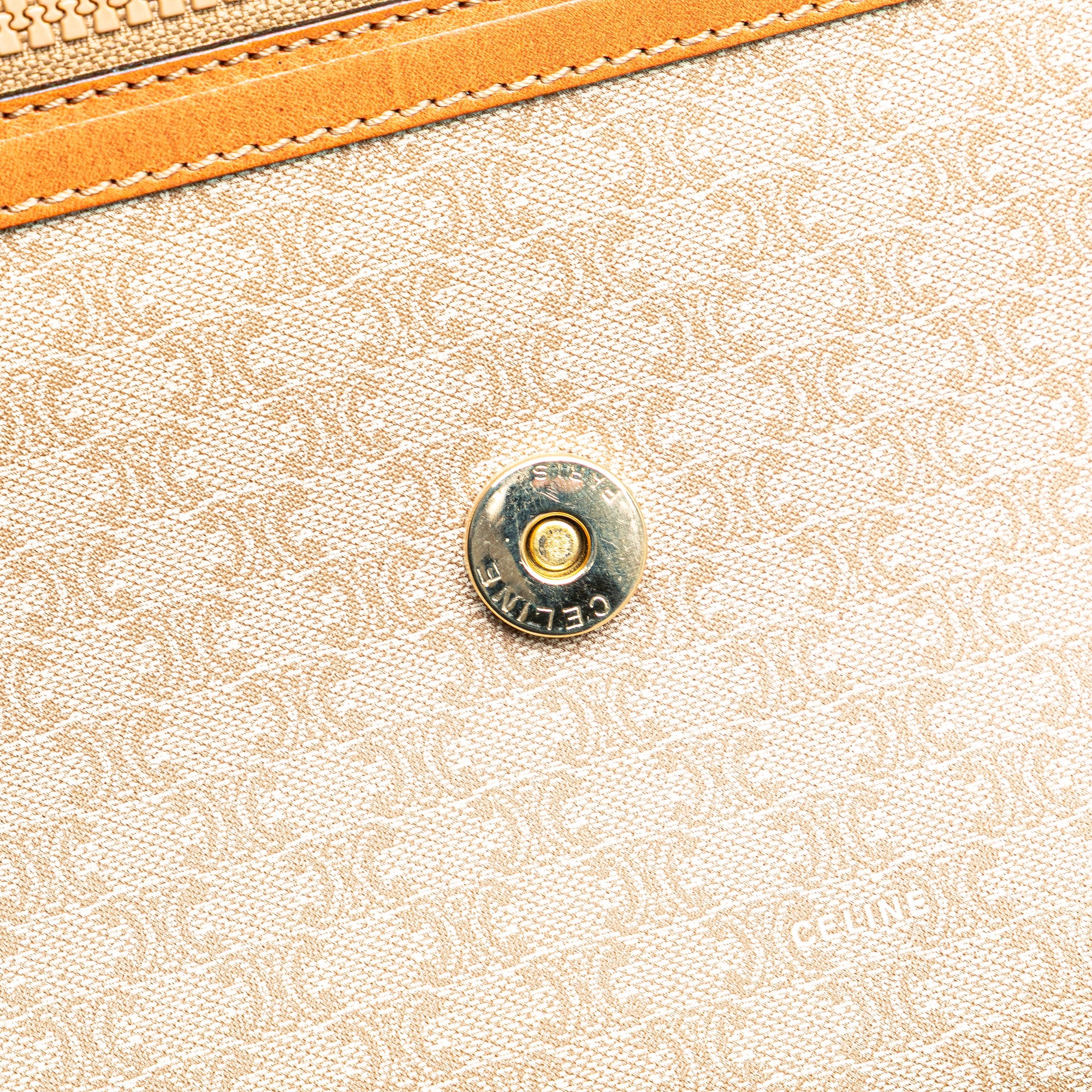 Celine | Pre-Owned Macadam Coated Canvas Clutch | Brown/Beige