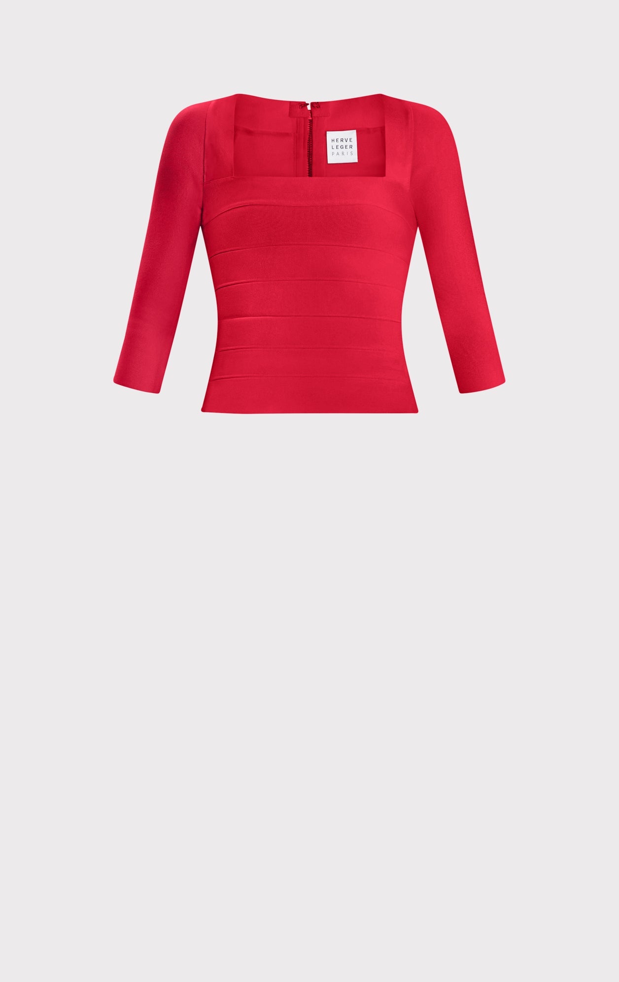 Icon Square Neck 3/4 Sleeve Top | Rio Red