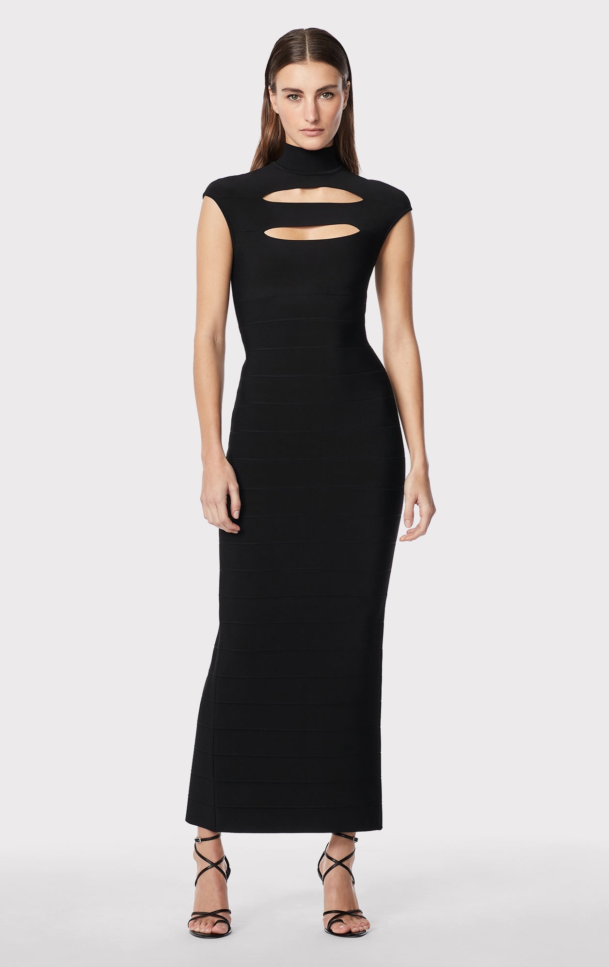 Icon Cap Sleeve Cut-Out Gown | Black