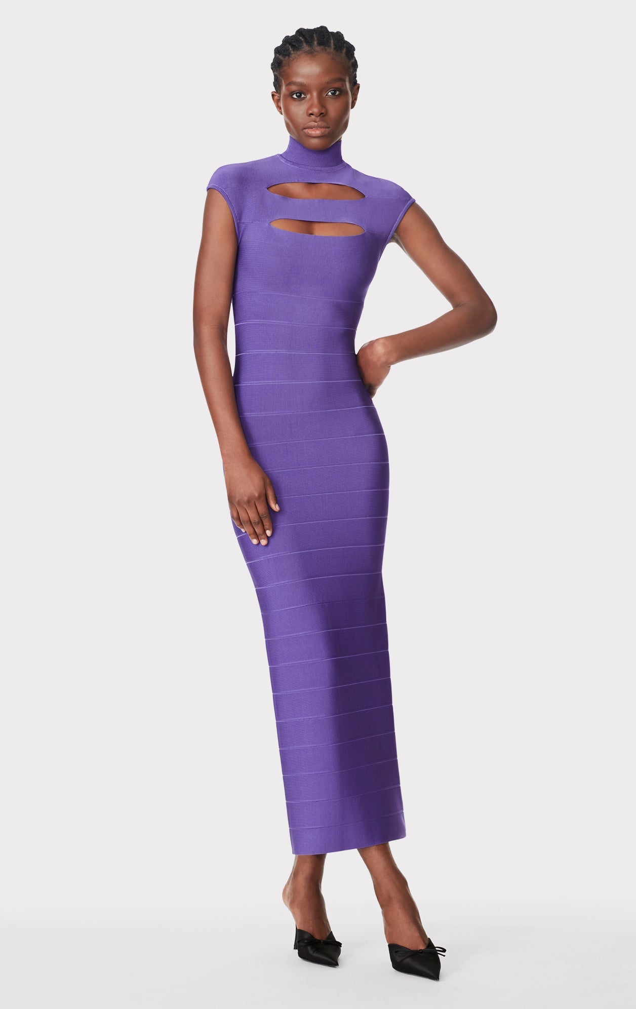 Icon Cap Sleeve Cut-Out Gown | Ultraviolet