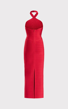 Icon Bandage Halter Gown | Rio Red