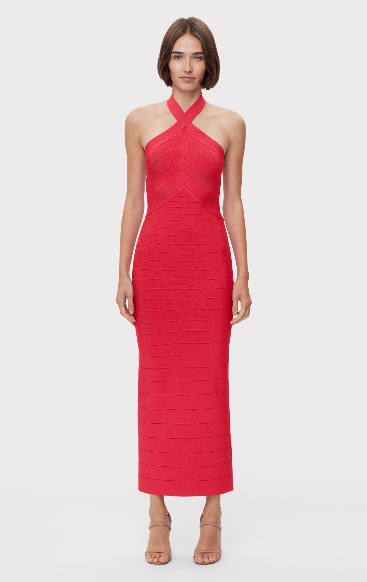 Icon Bandage Halter Gown | Rio Red