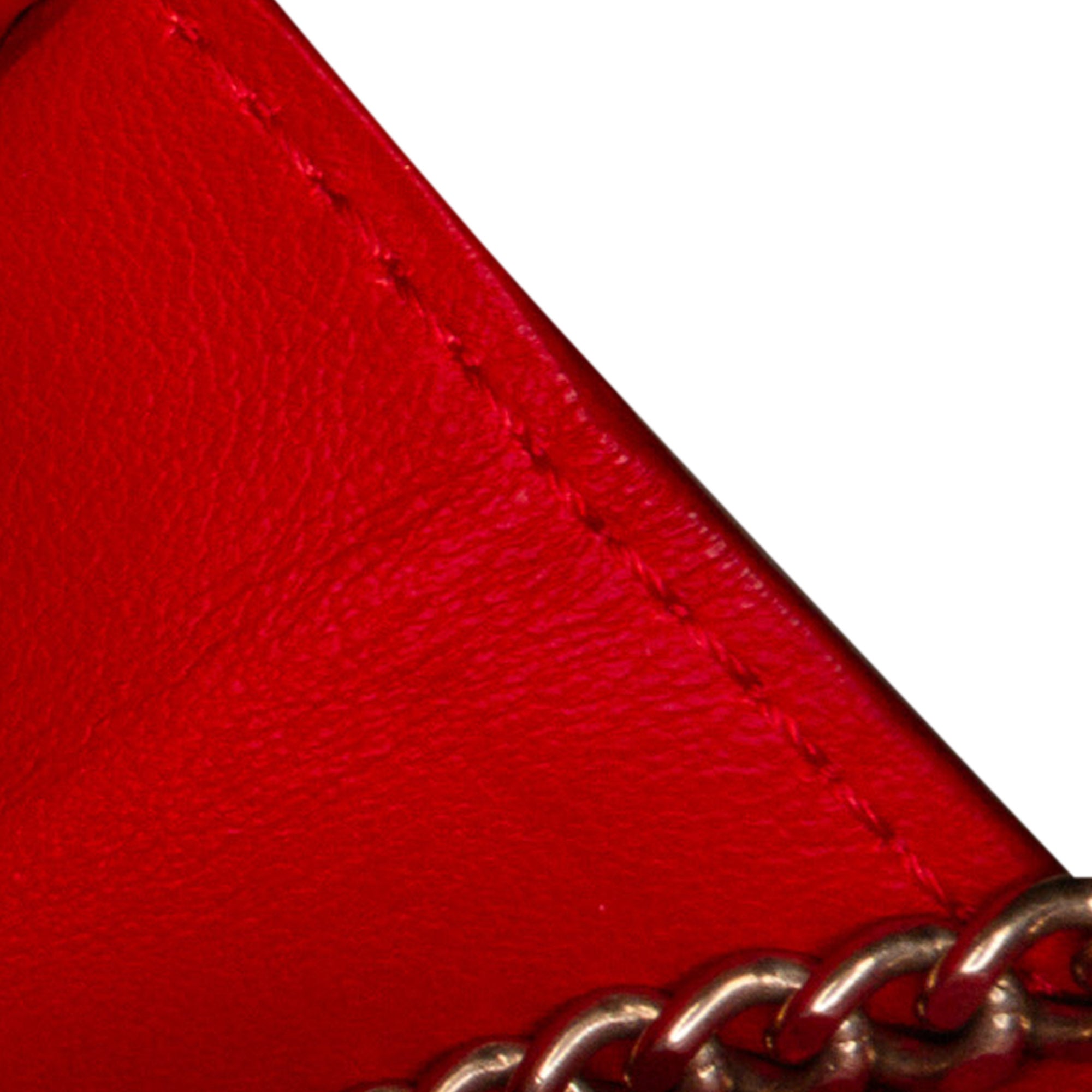 Céline Pre-Owned Frame Leather Wallet on Chain | Women | Red