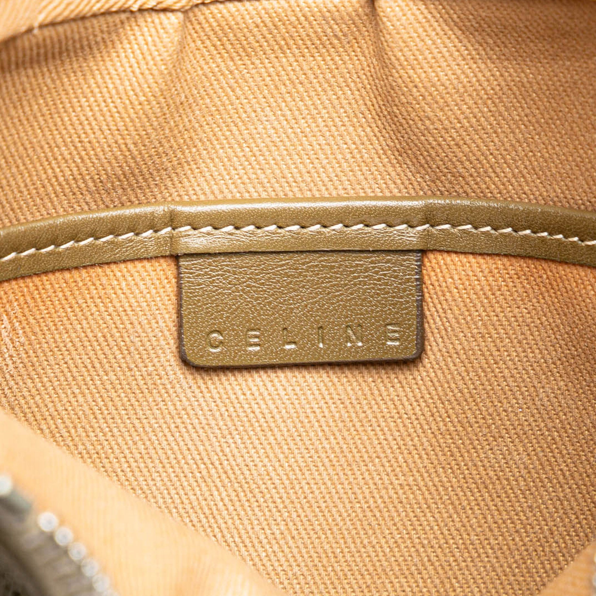 Celine | Pre-Owned C Macadam Canvas Shoulder Bag | Brown/Light Beige