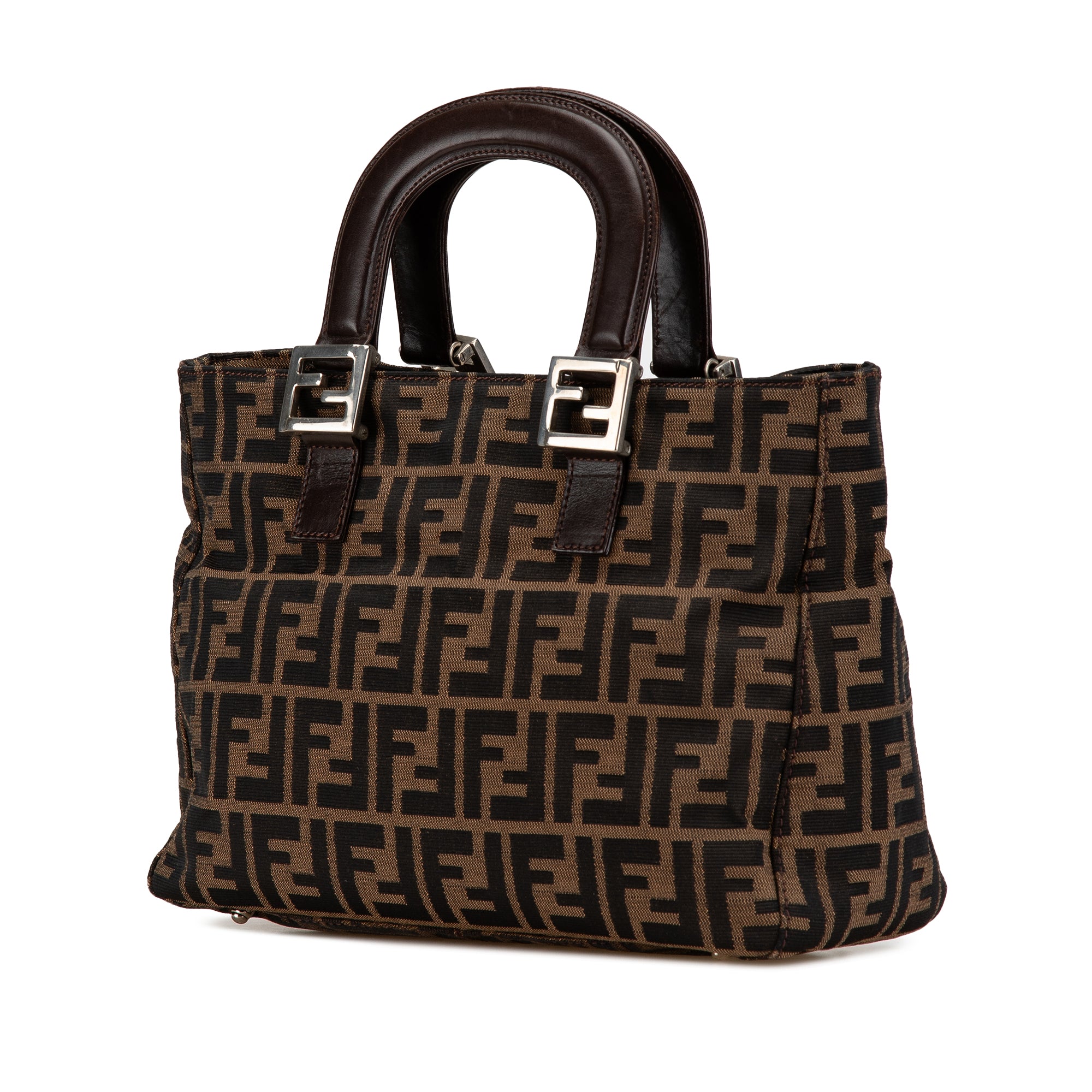 Fendi | Pre-Owned Small Zucca Canvas Twins Tote - I | Brown