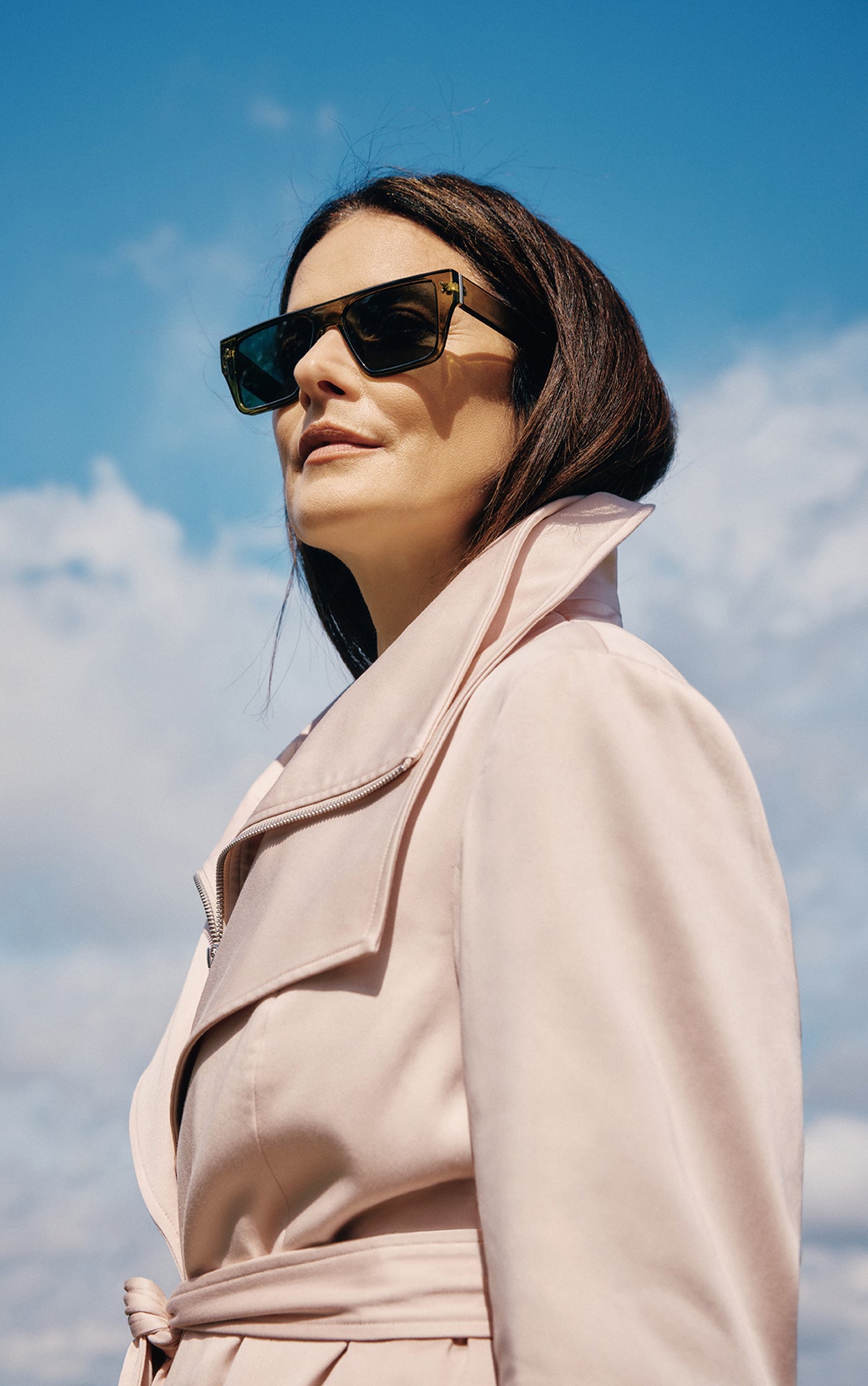 Ilana Slim-Fit Trench With Bib Collar | Mist