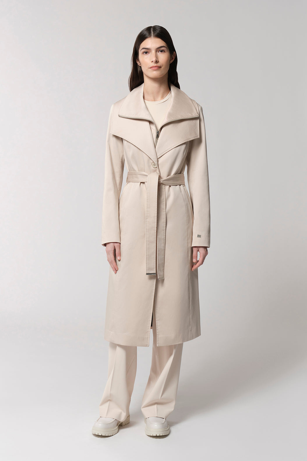 Ilana Slim-Fit Trench With Bib Collar | Mist