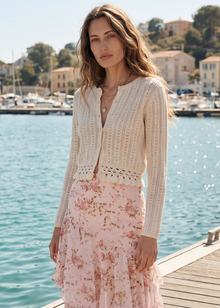 Lilibeth Pointelle Cardigan | Macadamia