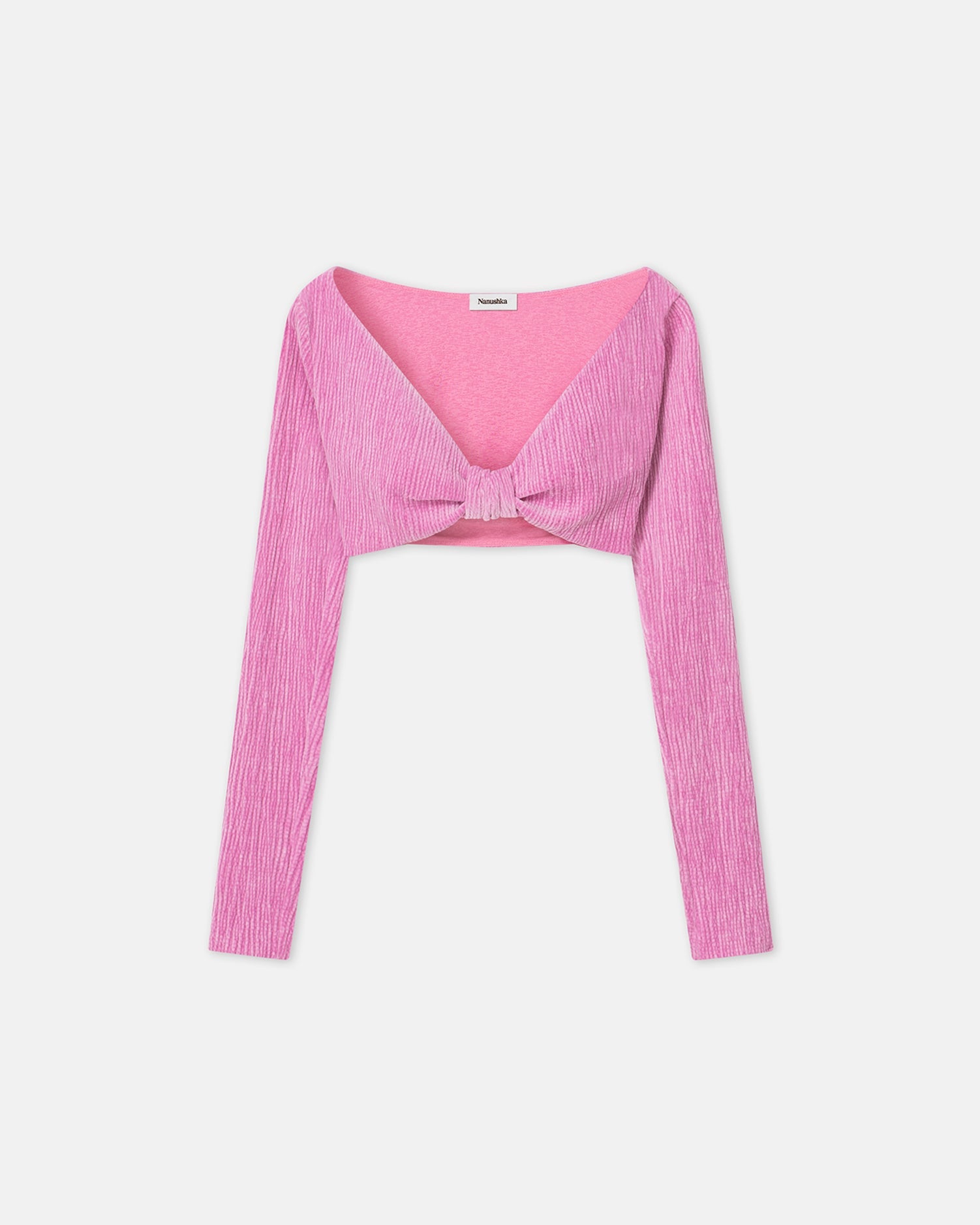 Imca Cropped Velvet Seersucker Top | Orchid