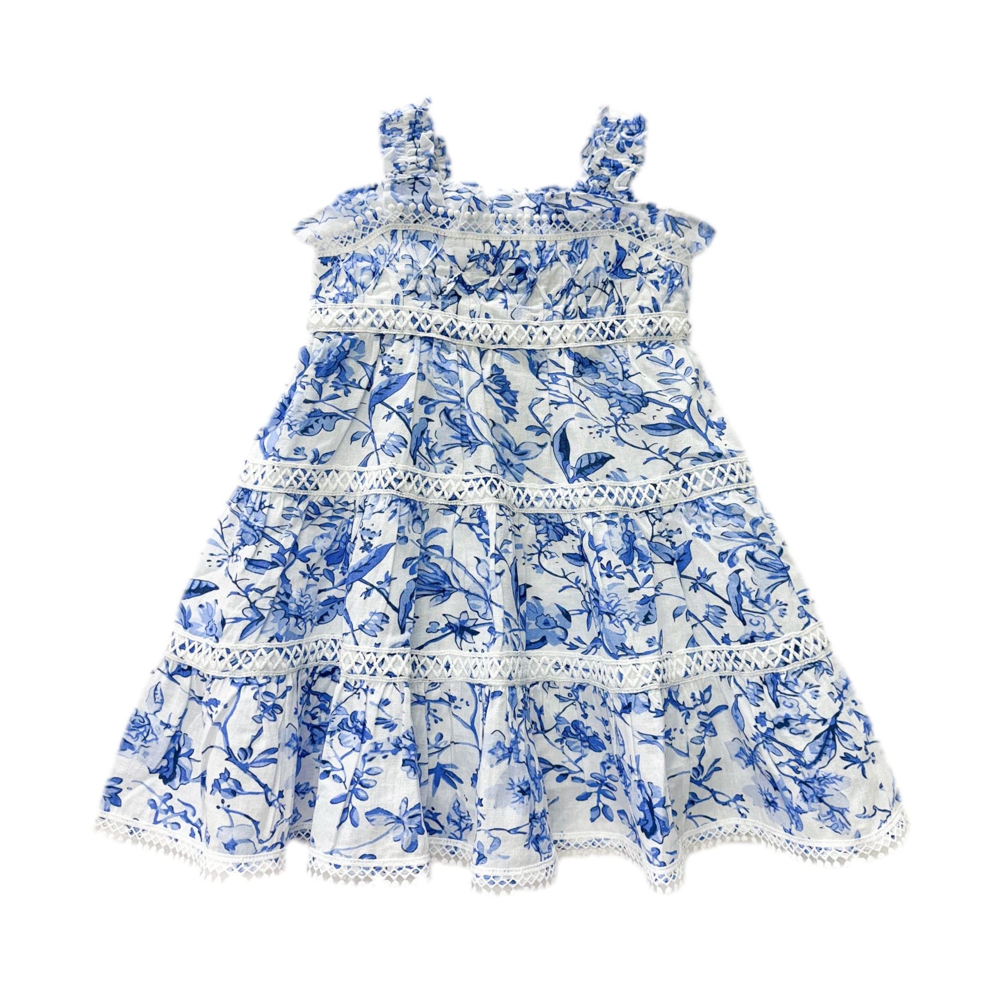 Baby Girls | Jaylin and Linen Sleeveless Summer Dress | Blue & White