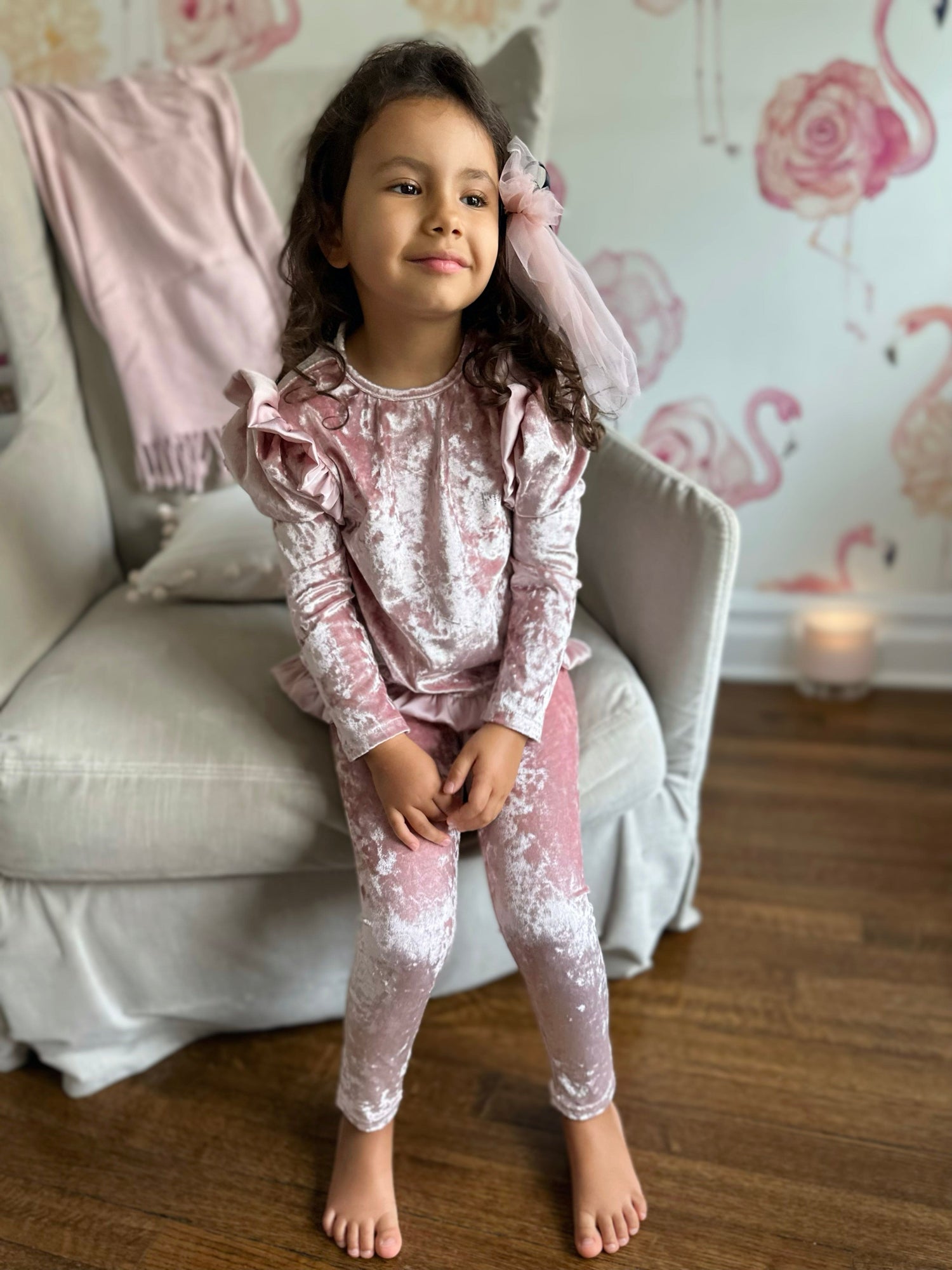 Baby Girls | Velour Lounge Set | Pink