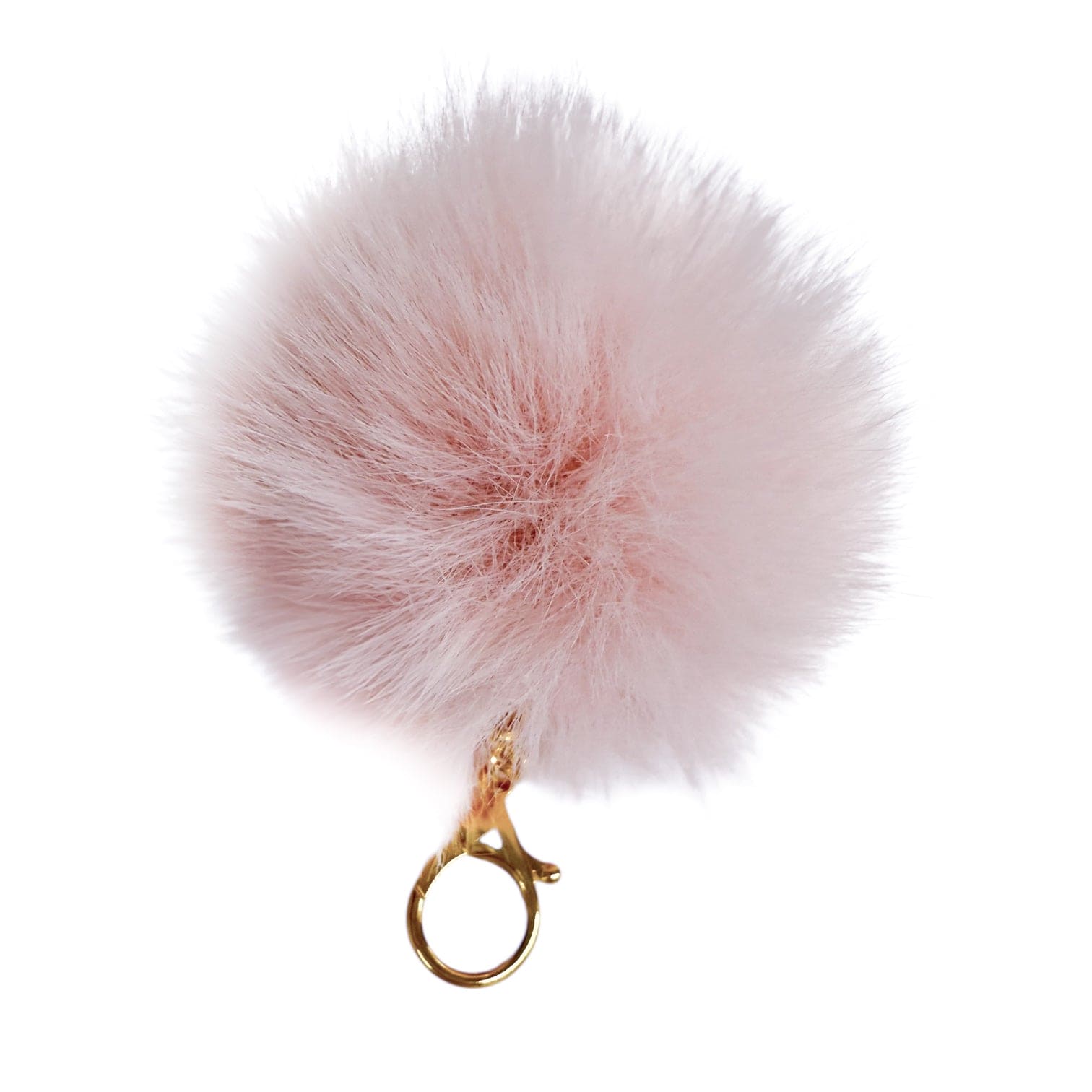Unisex | Heart Faux Fur Pom Handbag Charm | Pink
