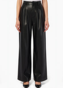 Andorra High Rise Vegan Leather Pant | Black