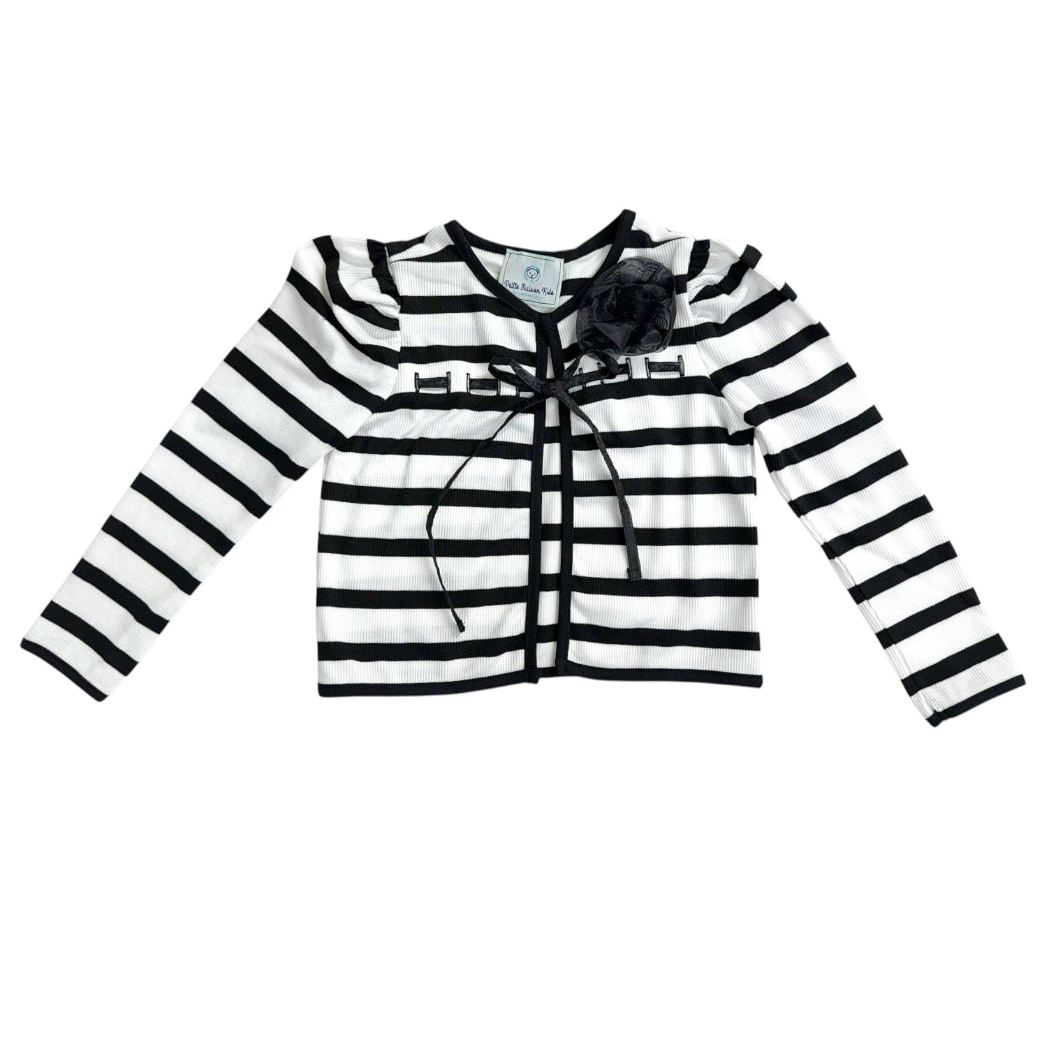 Baby Girls | Monaco and Striped Cardigan | Black & White