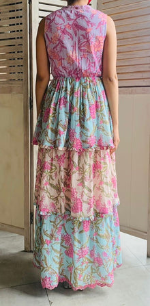 Hemant & Nandita | Aisa Long Dress | Blule/Pink