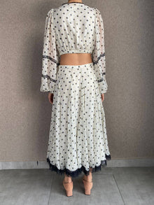 Rococo Sand | Pois Long Dress | White/Black/Gold
