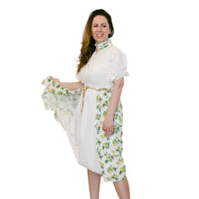 Women | Amalfi Print Linen Mom Dress | Lemon