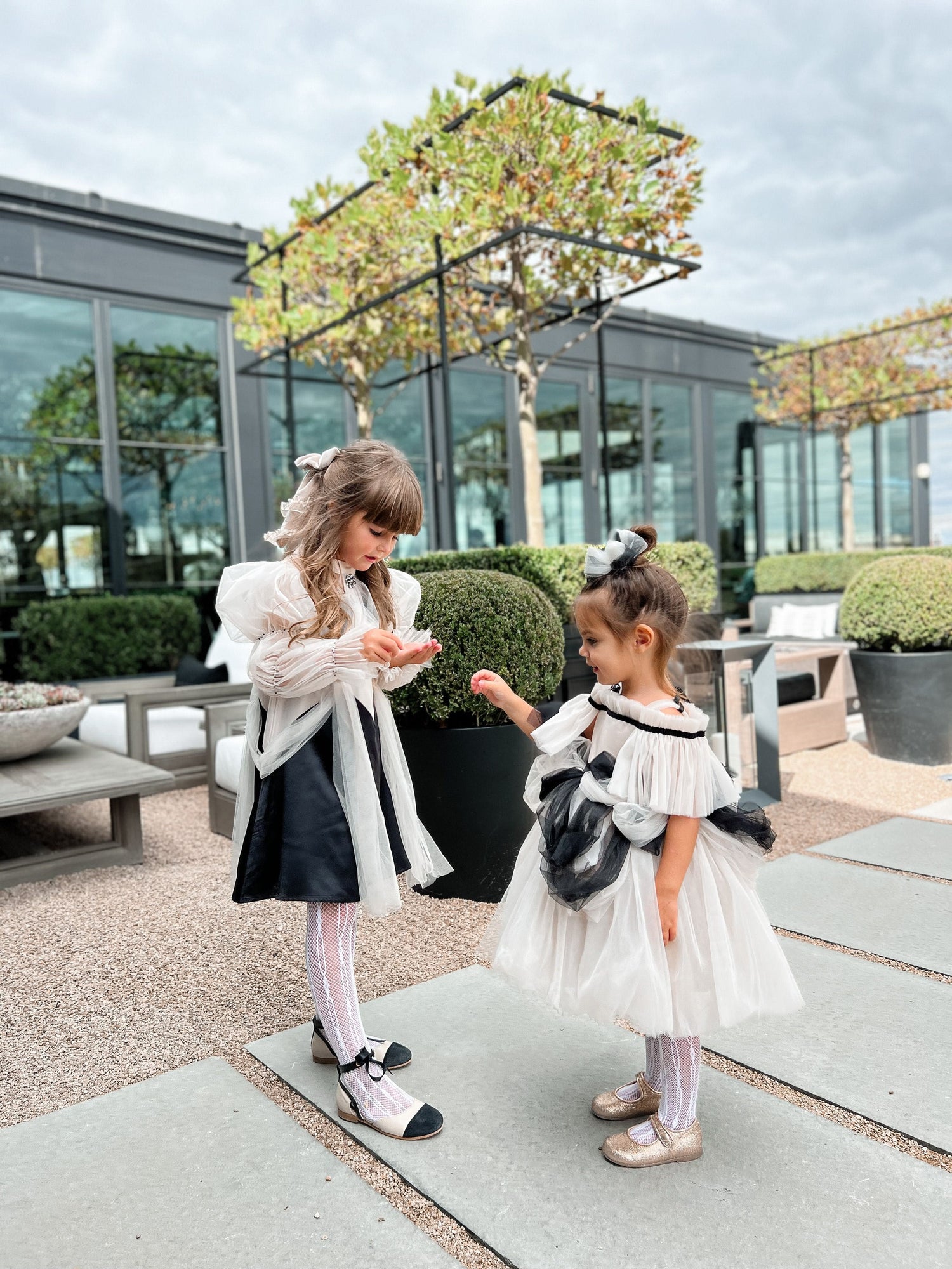 Baby Girls | The Paris Dress | White x Black