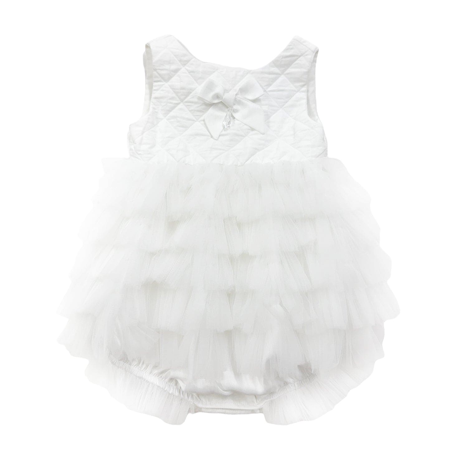 Girl | Poppy Quilted Romper | White