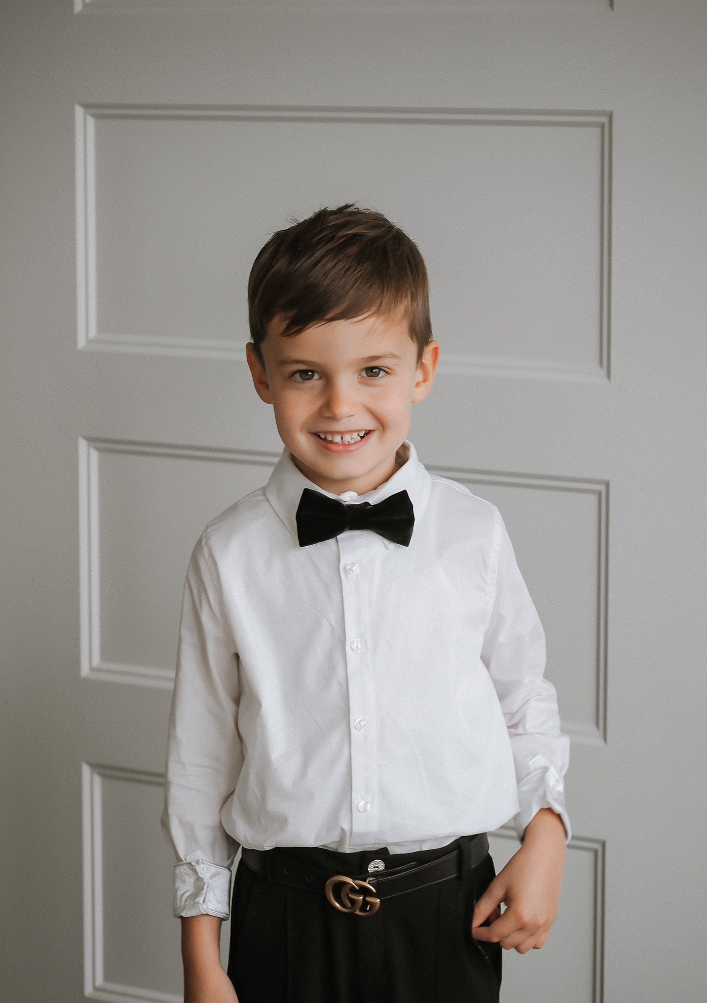 Tuxedo Shirt and Pants Set | White/ Black