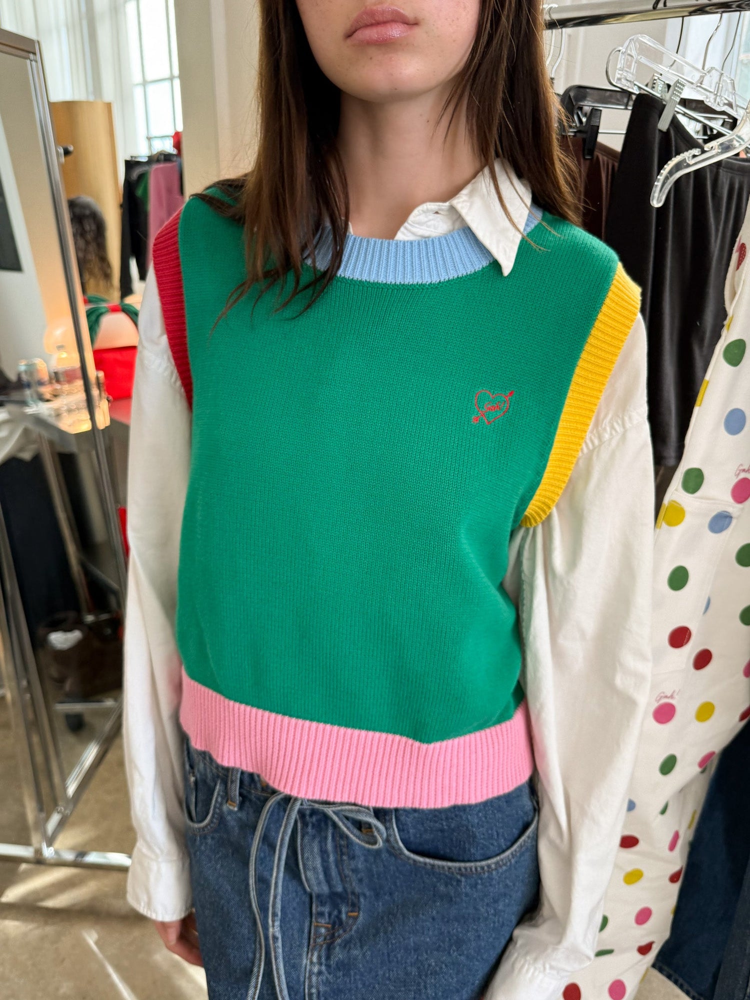 Quinn Sweater Vest | Colorblock