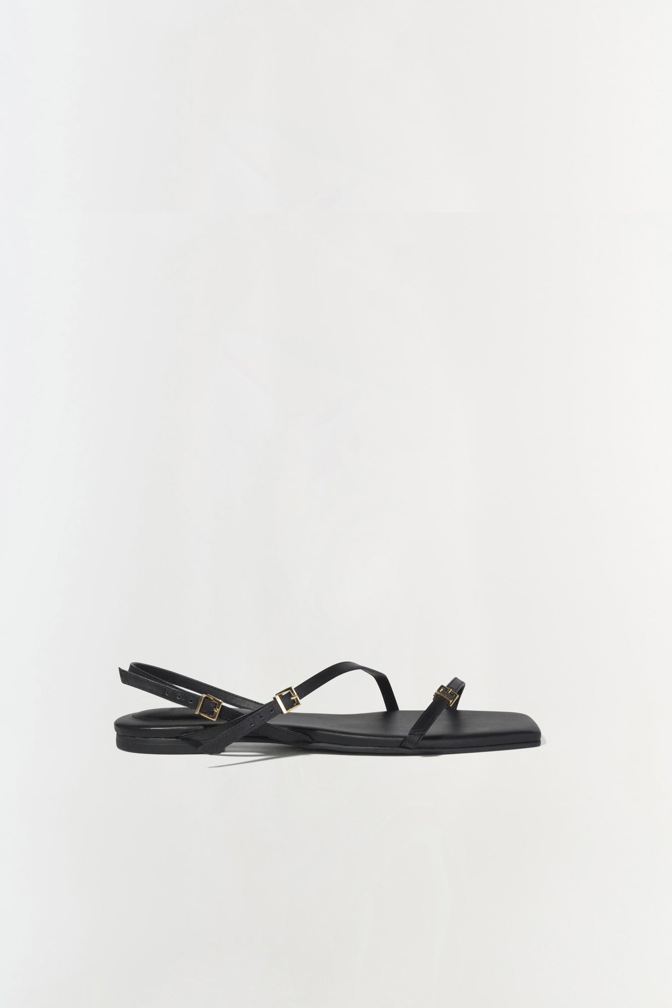 Womens | Carey Leather Flat Sandal | Black