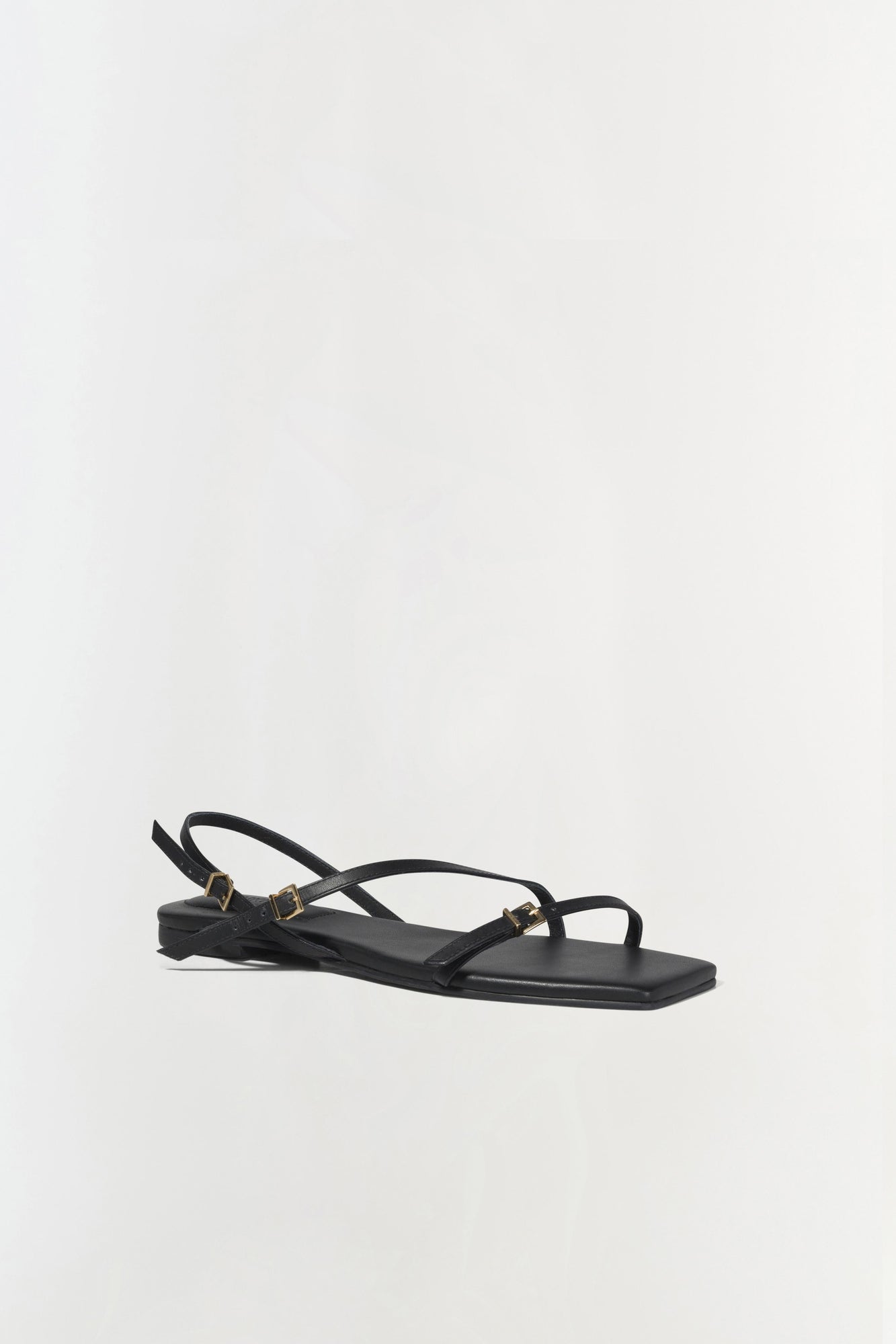 Womens | Carey Leather Flat Sandal | Black