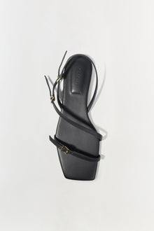 Womens | Carey Leather Flat Sandal | Black