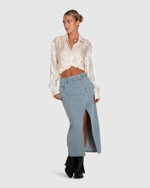 Women | Back To You Iridescent Shirt | White