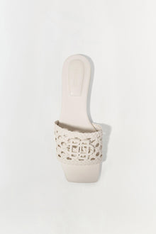 Womens | Dion Woven Slide | Cream