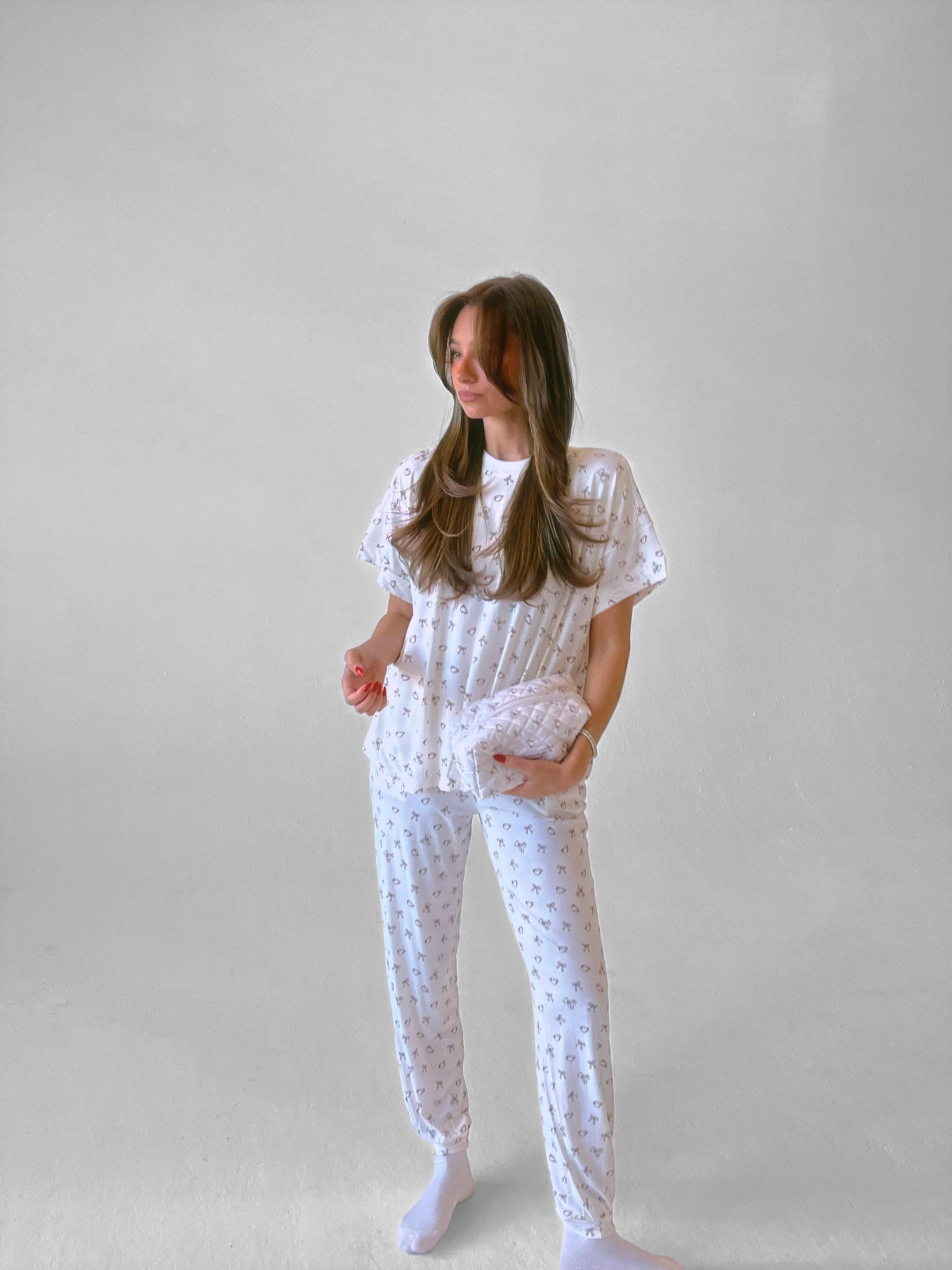 Low Rise Joggers | Ivory/Chestnut