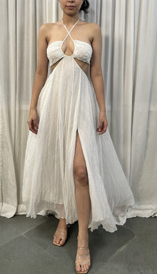 Rococo Sand | Celia Halter-Neck Long Dress | White