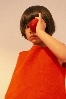 Girls | Organic Cotton Corduroy Dress | Dark Coral