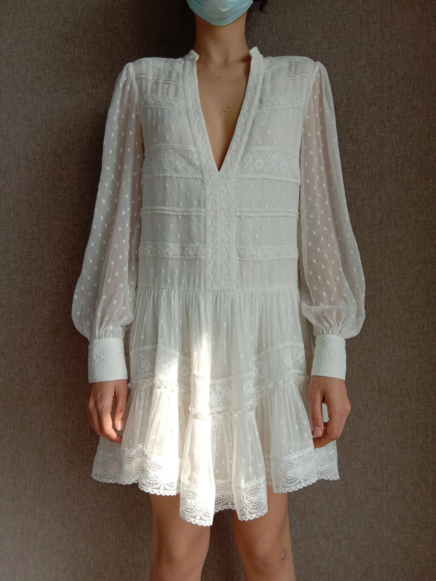 Rococo Sand | Trya Short Dress | White