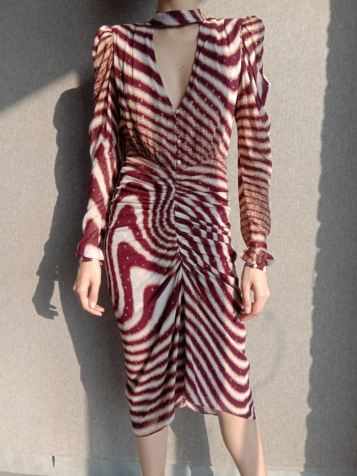 Rococo Sand | Fauve Midi Dress | Multicolor