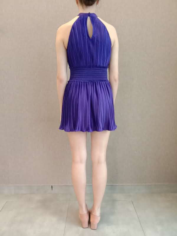 Cassi Halterneck Sleeveless Short Dress | Purple