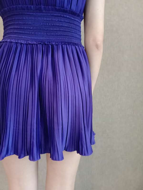 Cassi Halterneck Sleeveless Short Dress | Purple