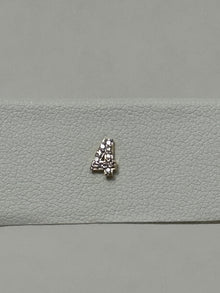 Pave Number Stud | 14K Yellow Gold | 0.03 CTW White Diamond
