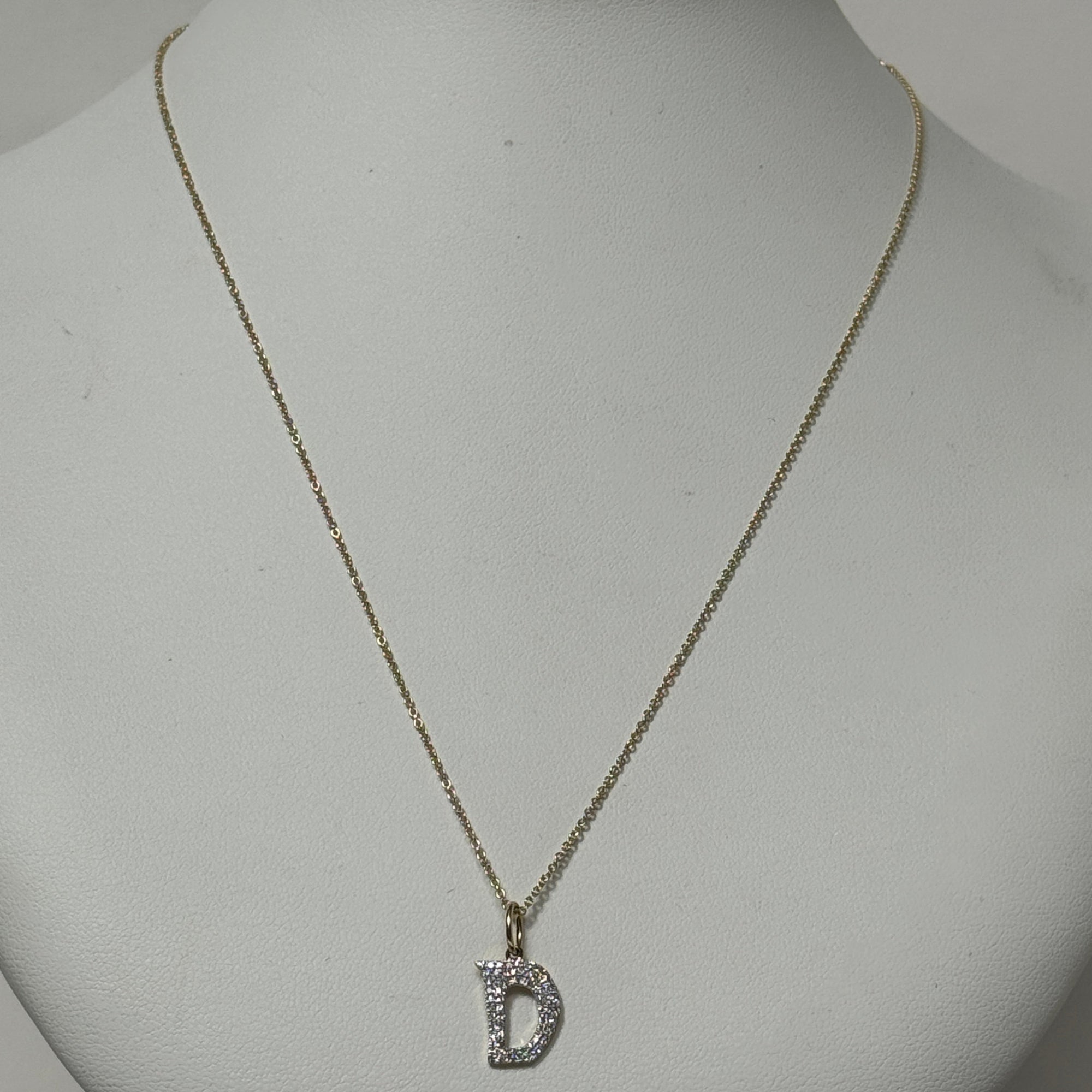 Elysee Initial Necklace | 14K Yellow Gold | White Diamond