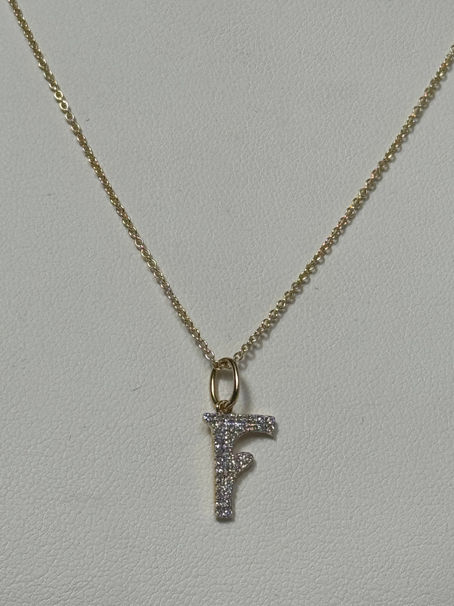 Elysee Initial Necklace | 14K Yellow Gold | White Diamond