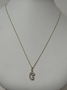 Elysee Initial Necklace | 14K Yellow Gold | White Diamond