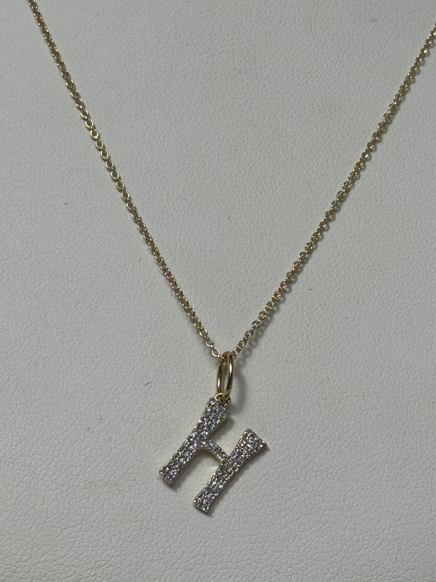 Elysee Initial Necklace | 14K Yellow Gold | White Diamond