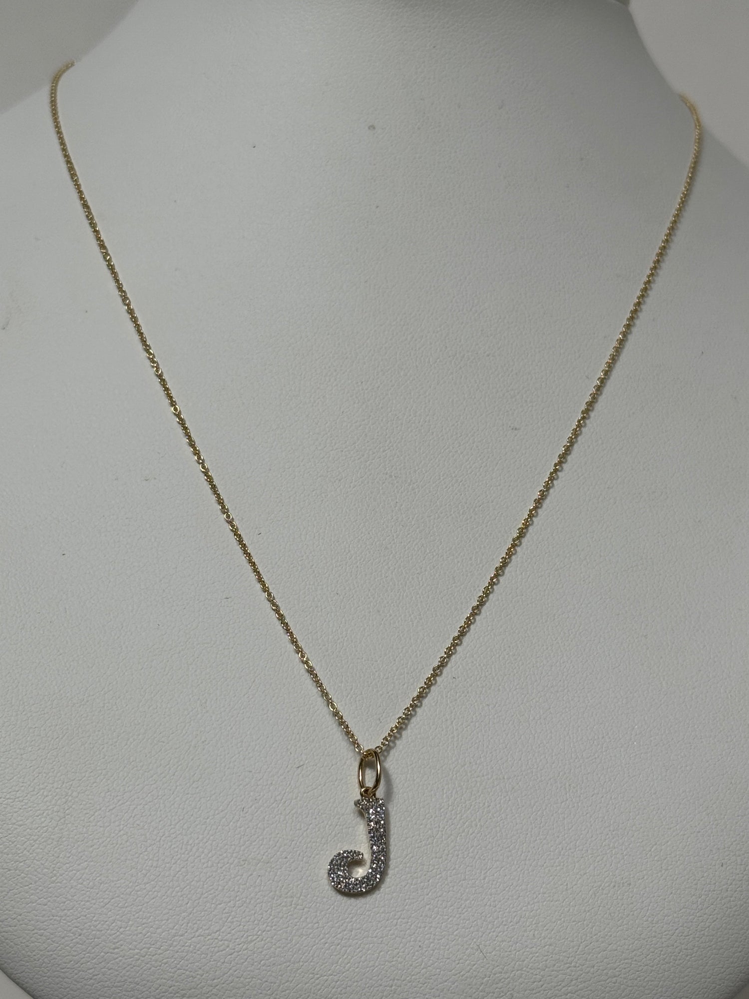 Elysee Initial Necklace | 14K Yellow Gold | White Diamond