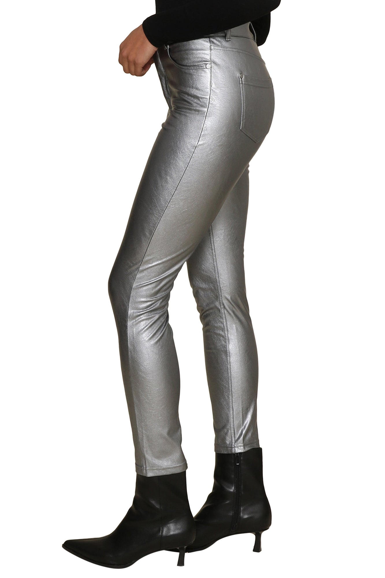 Commando | Faux Leather Five Pocket Pant | Grey