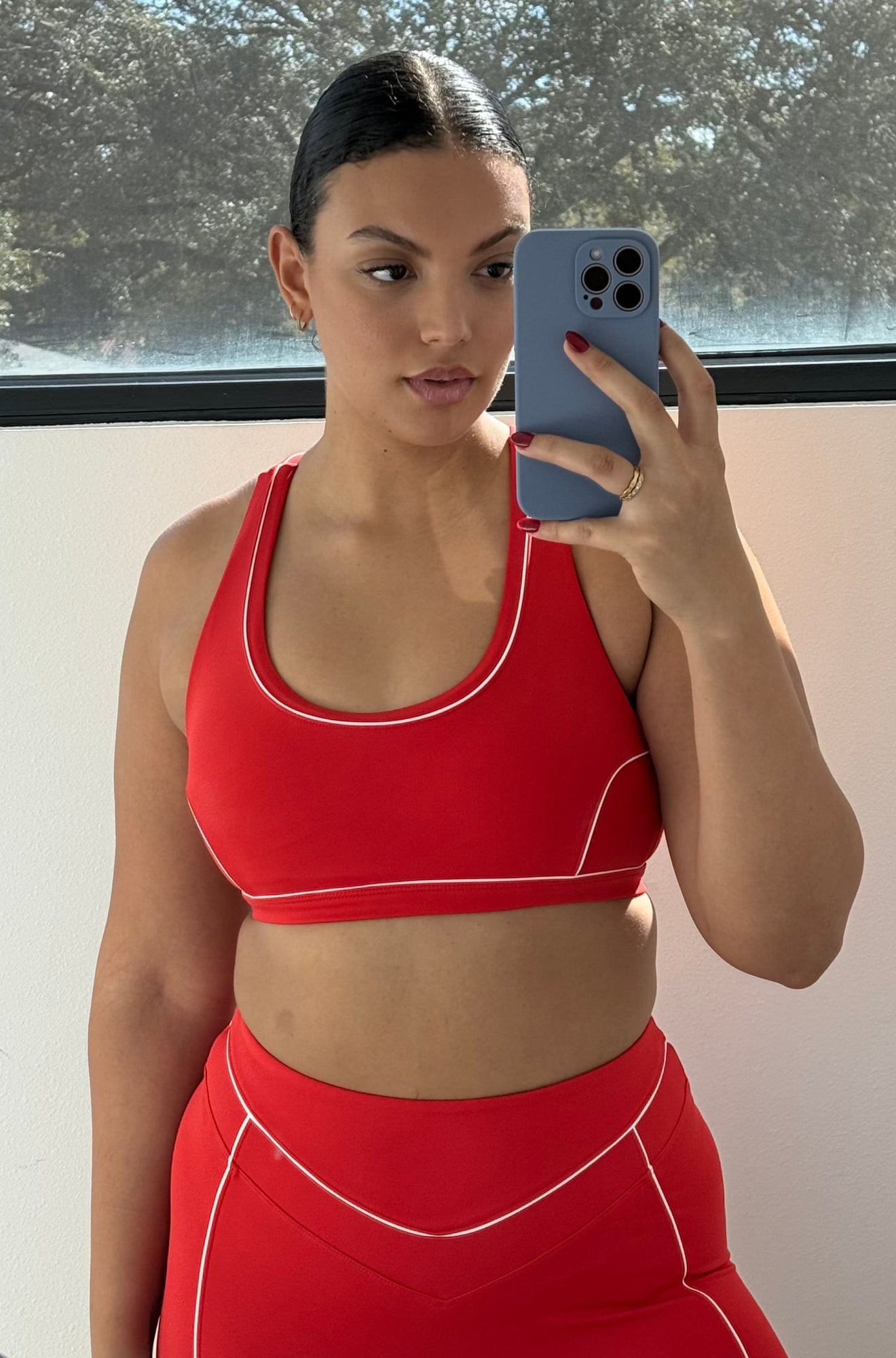 Aster Contour Sports Bra | Ruby