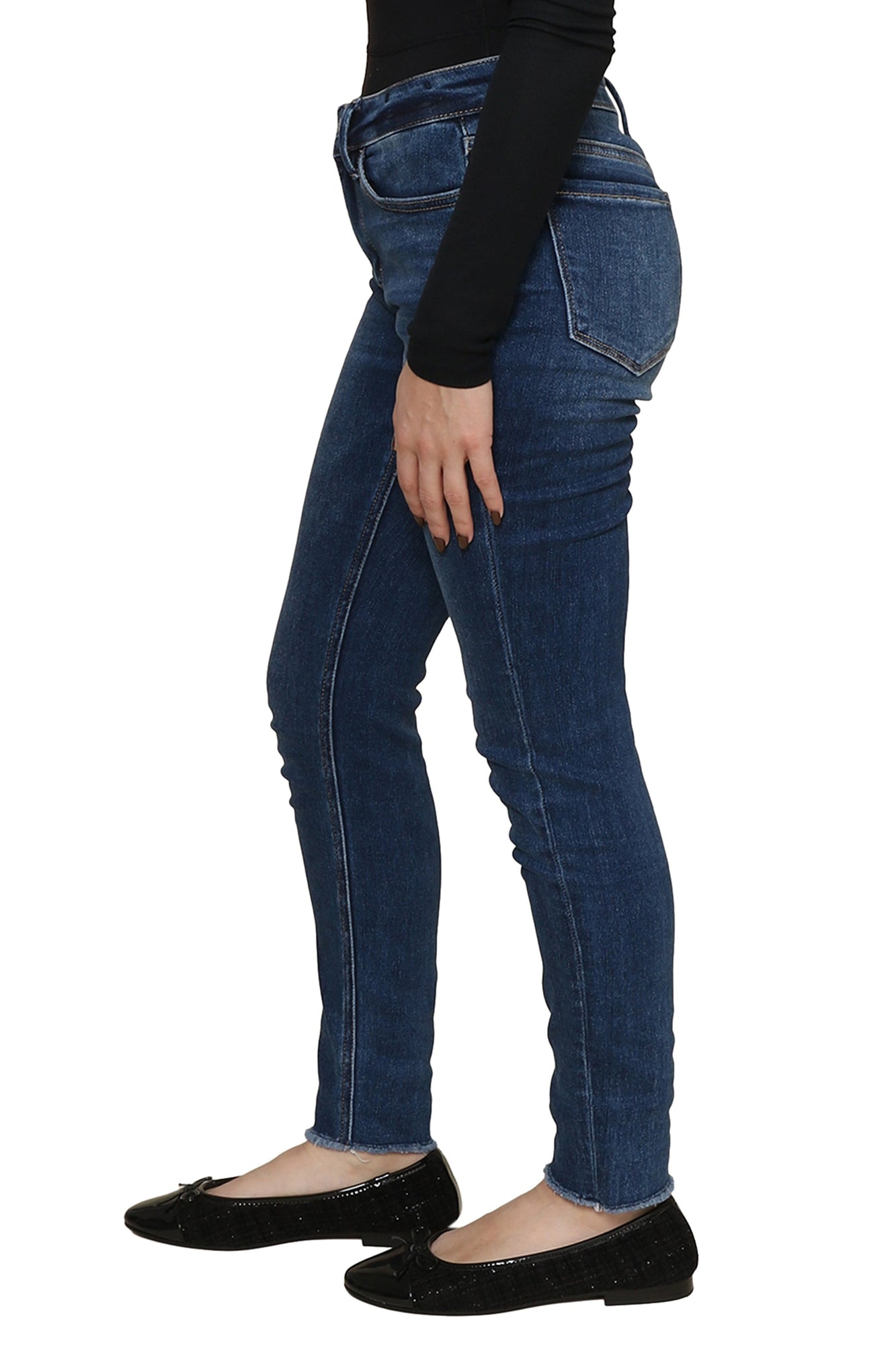 Vervet | Dark Brew Mid Rise Crop Skinny | Blue