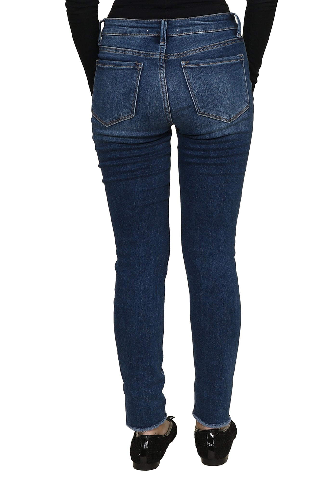 Vervet | Dark Brew Mid Rise Crop Skinny | Blue