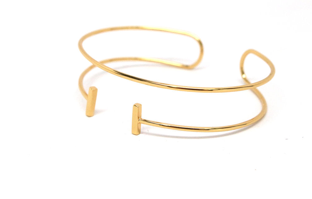Bar Slip-On Cuff | 18K Rose Gold-Plated