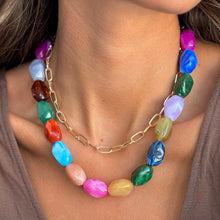 Gold Chain & Multicolor Bead Necklace - Adina's Jewels
