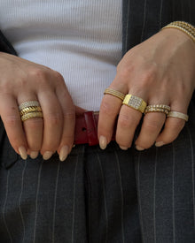 The Pave Square Signet Ring | Silver | Cubic Zirconia